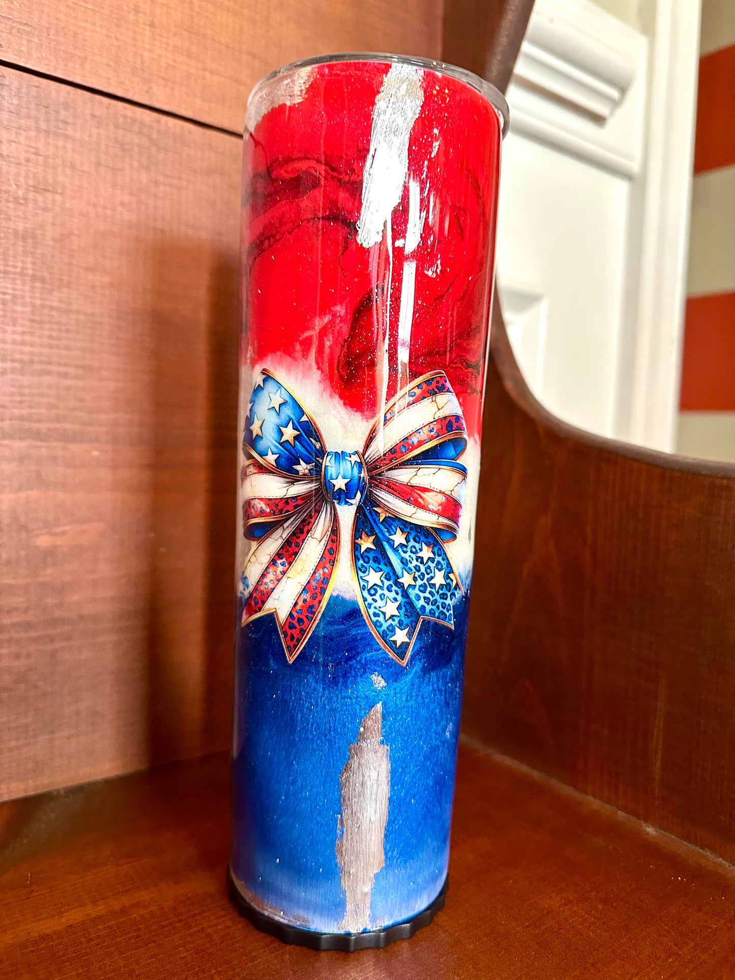30 Ounce Epoxy Tumbler "Red, White & Blue"