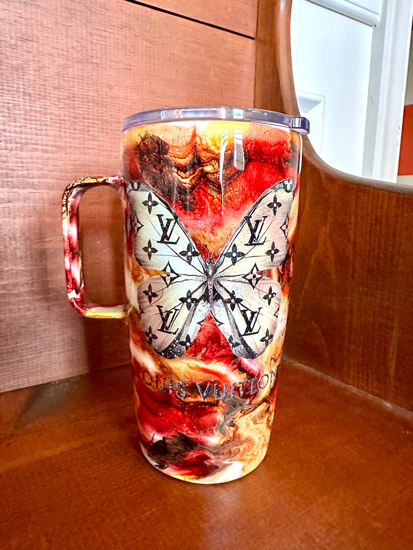 16 Ounce Epoxy Tumbler "LV Butterfly"