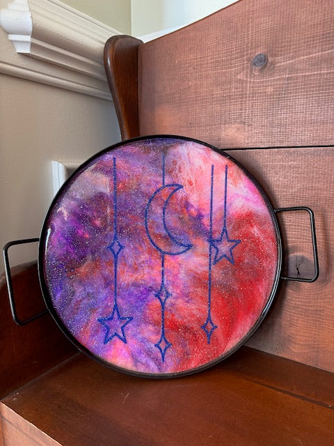 Epoxy Moon and Stars Table Tray