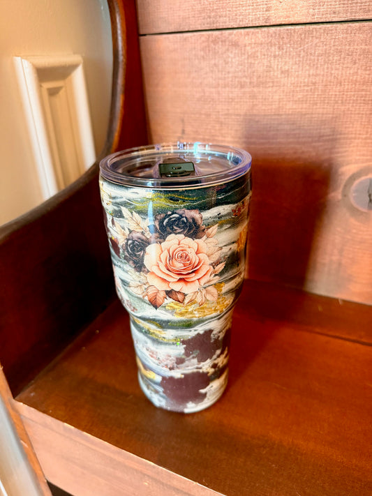 30 Ounce Epoxy Tumbler "Flower Landscape"