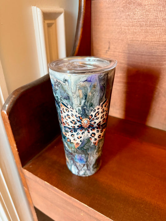 20 Ounce Epoxy "Animal Print Ribbon" Tumbler