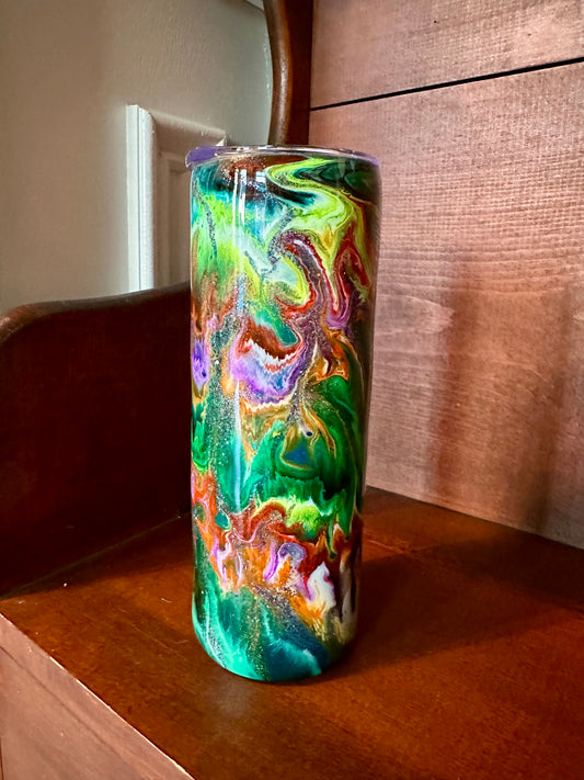 20 Ounce Epoxy Tumbler "Green Abstract"