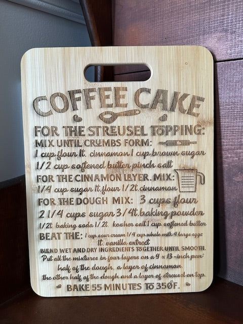 Coffee Cake Recipe Cutting Board